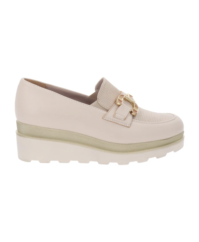 

Лоферы из кожи и ткани Cinzia Soft, бежевый