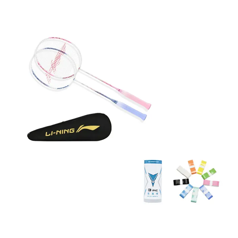

LINING Thunder 9 Carbon Aluminum бадминтонная ракетка атакующего типа с утяжеленной головкой, жесткий стержень, начальный уровень, ароматизированная Pink