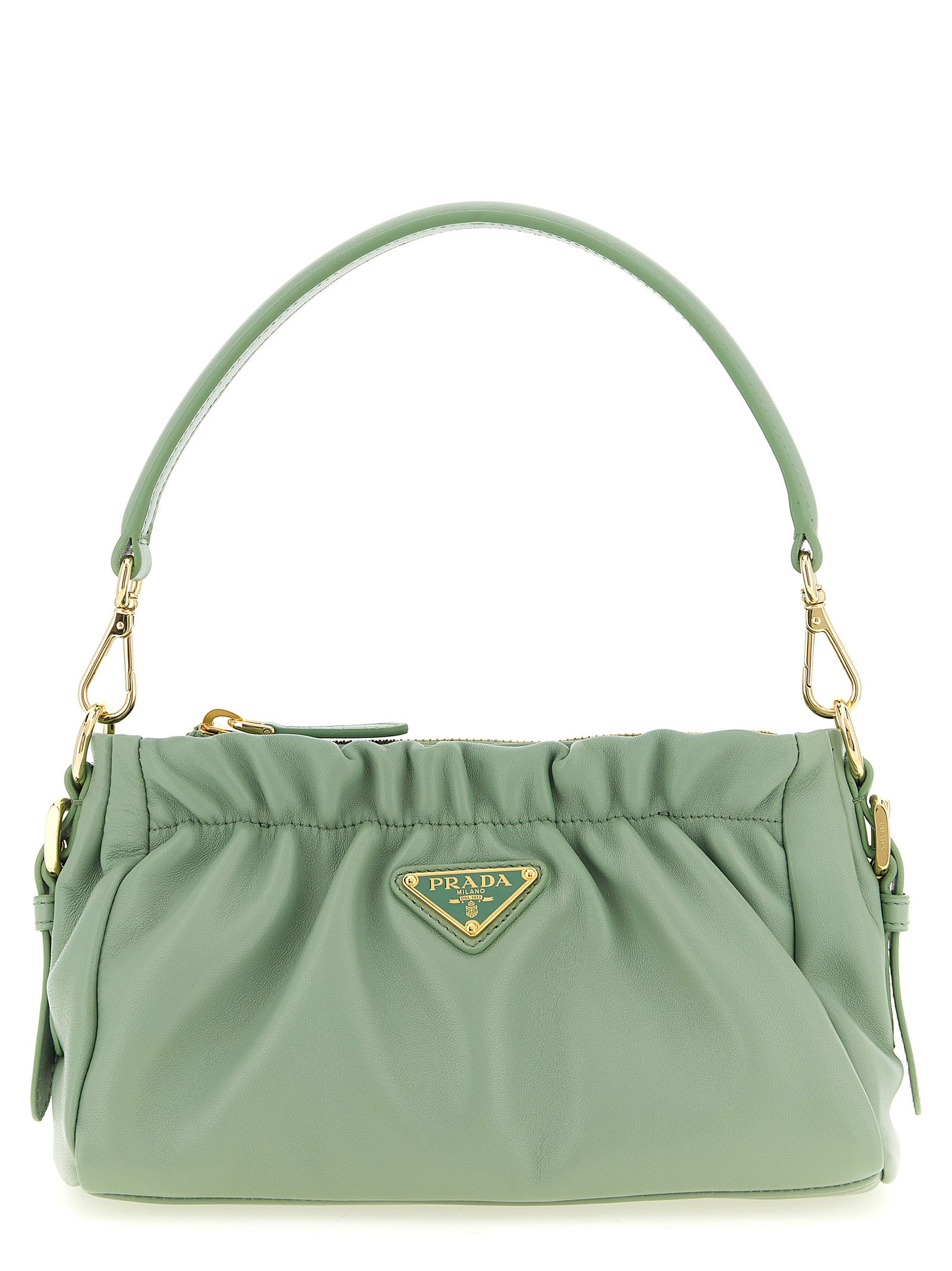 

Кожаная сумка через плечо Prada, зеленый