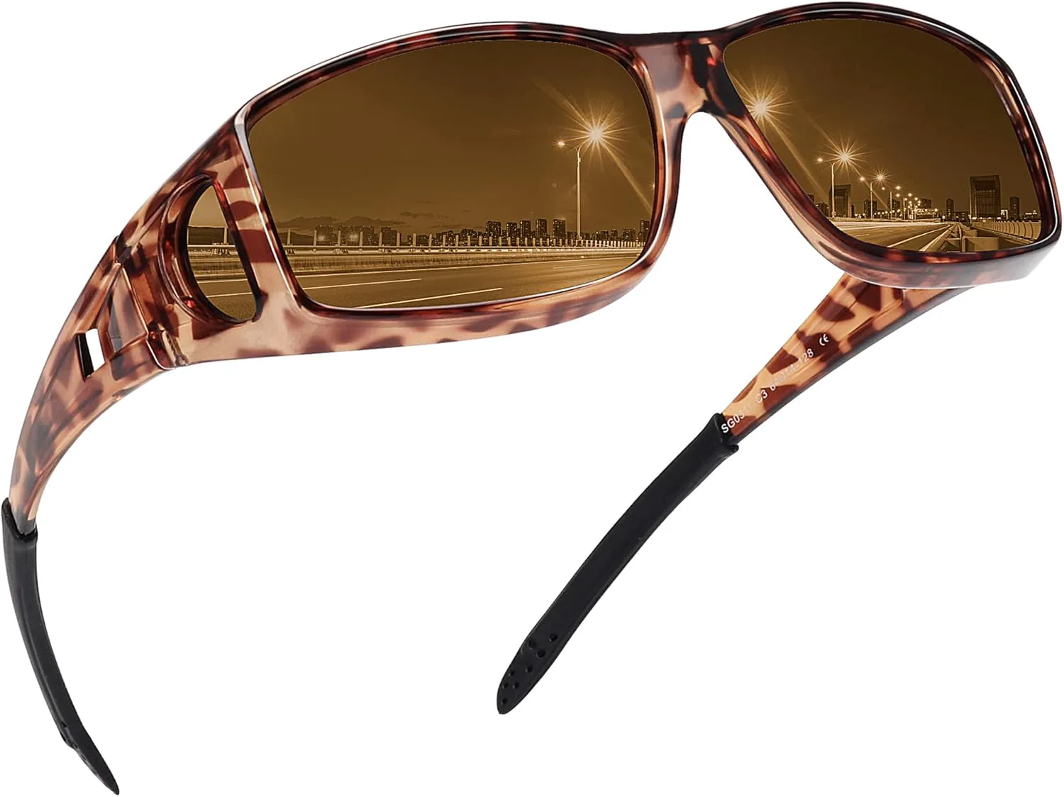 

Солнцезащитные очки MEETSUN Fit Over Glasses для мужчин и женщин, облегающие солнцезащитные очки с поляризованной защитой UV400, (Z1)leopard Frame-brown Lens