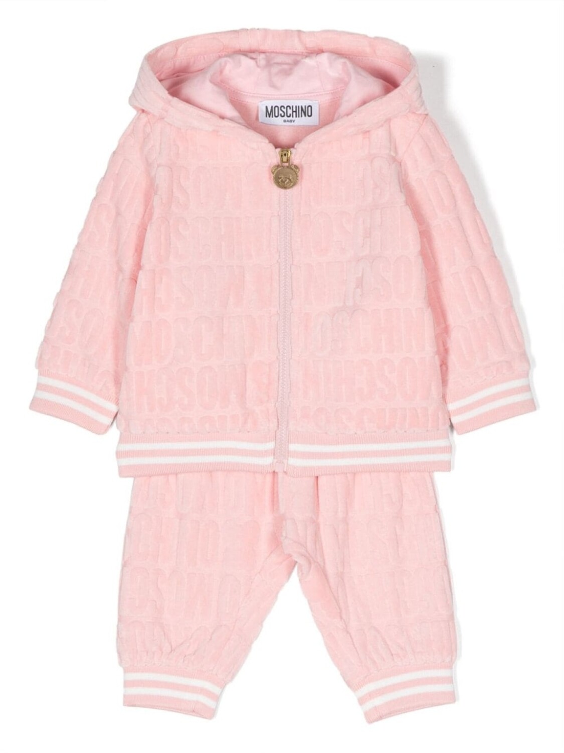 

Moschino Kids спортивный костюм с тисненым логотипом, розовый