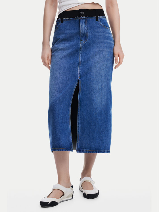 

Джинсовая юбка обычного кроя 25SWFD02 Desigual, синий