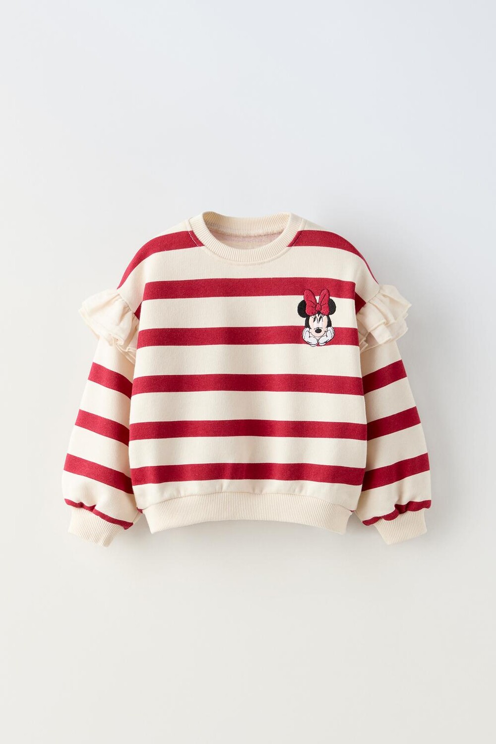 

Полосатая футболка минни маус disney ZARA, красный