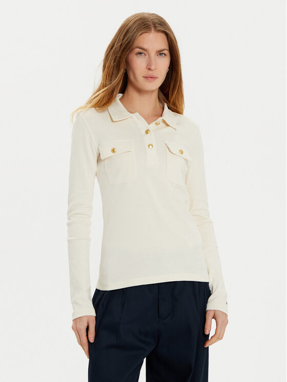 

Поло slim fit WW0WW45308 Tommy Hilfiger, экрю