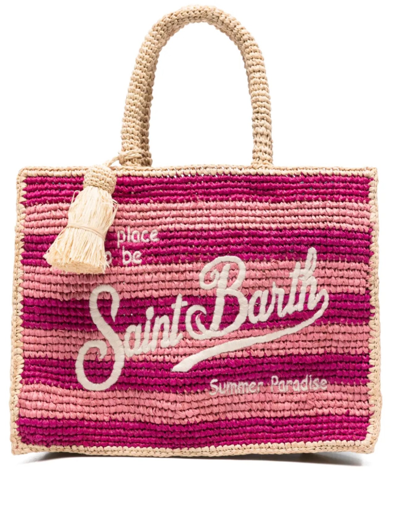 

Сумка-тоут Colette из рафии MC2 Saint Barth Kids, розовый