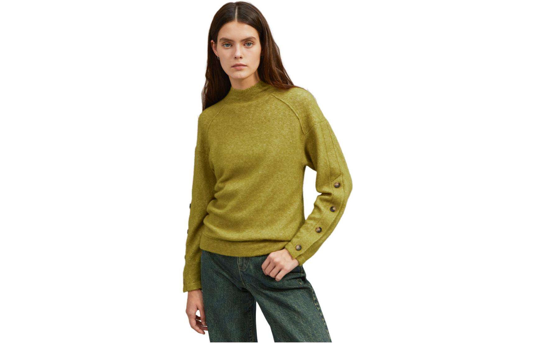 

ELLE Трикотажная кофта Women's Fruit Green Half Turtleneck Moderate Others