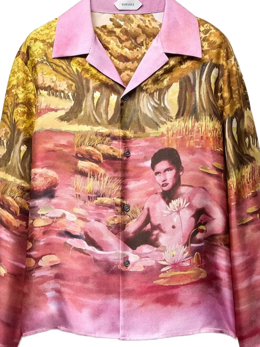 Рубашка с принтом Versace, розовый — фото 2
