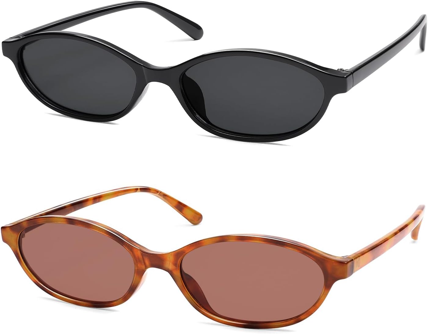 

Ретро-солнцезащитные очки «кошачий глаз» овальной формы для женщин, модные узкие солнцезащитные очки в стиле Y2k, дизайнерские солнцезащитные очки AR82253 HERJOUR, B06 Black/Grey+yellow Tortoise/Brown