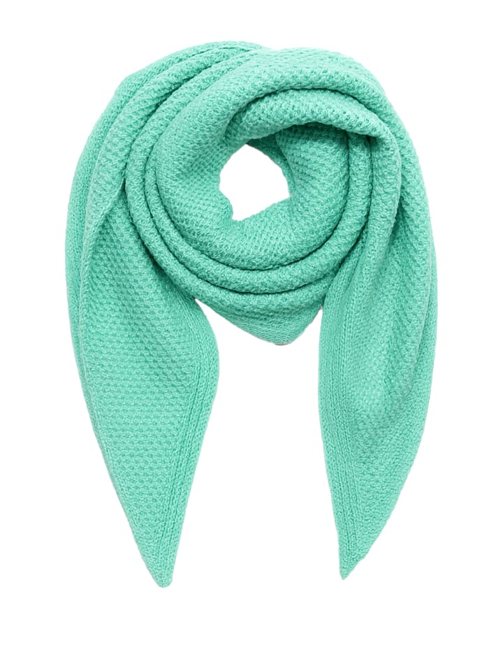

Мягкий шарф с бахромой - аксессуар для холодных дней в мятном цвете. Faera