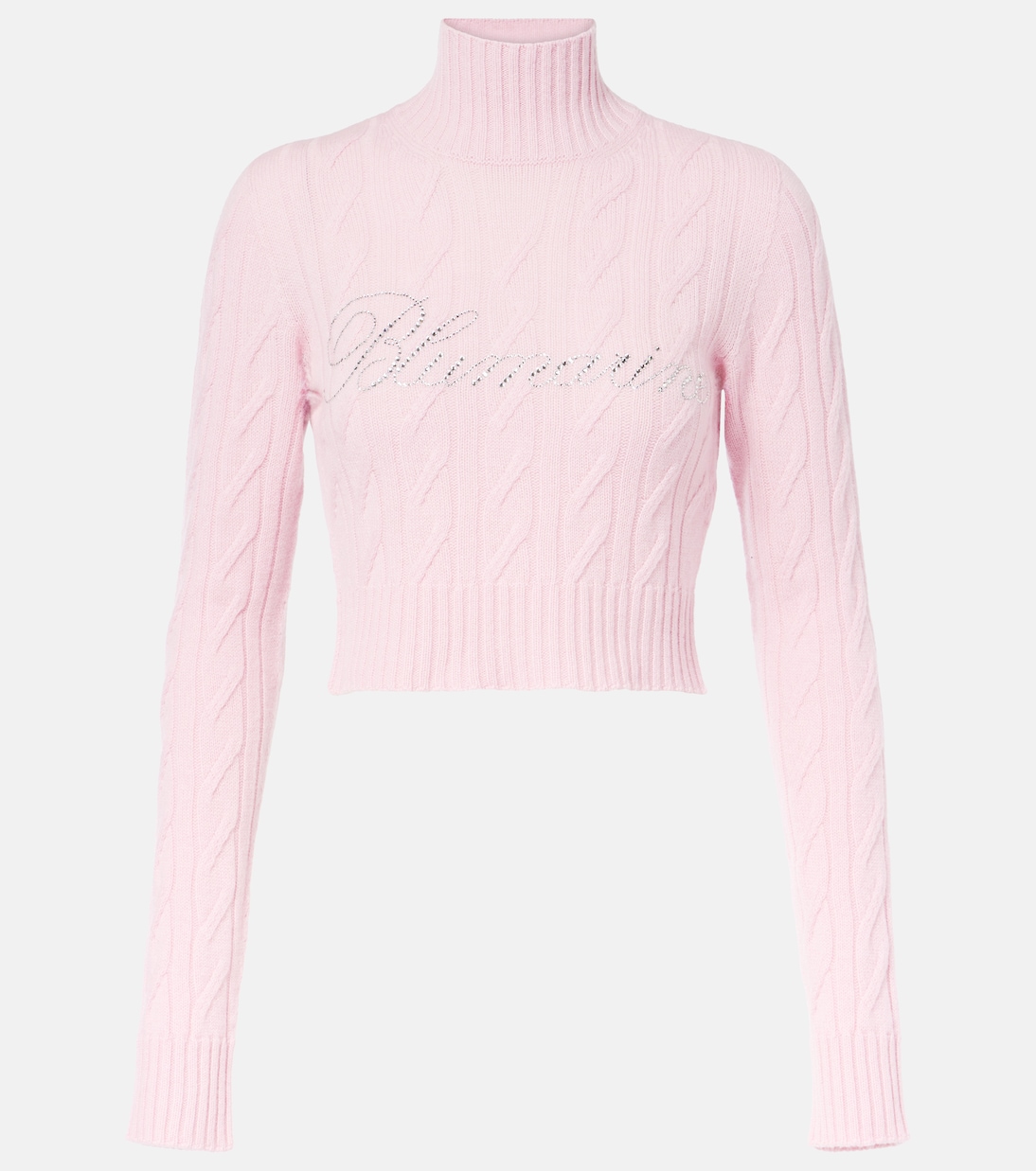 

Укороченный свитер из шерсти и кашемира с логотипом Blumarine, Wild Rose