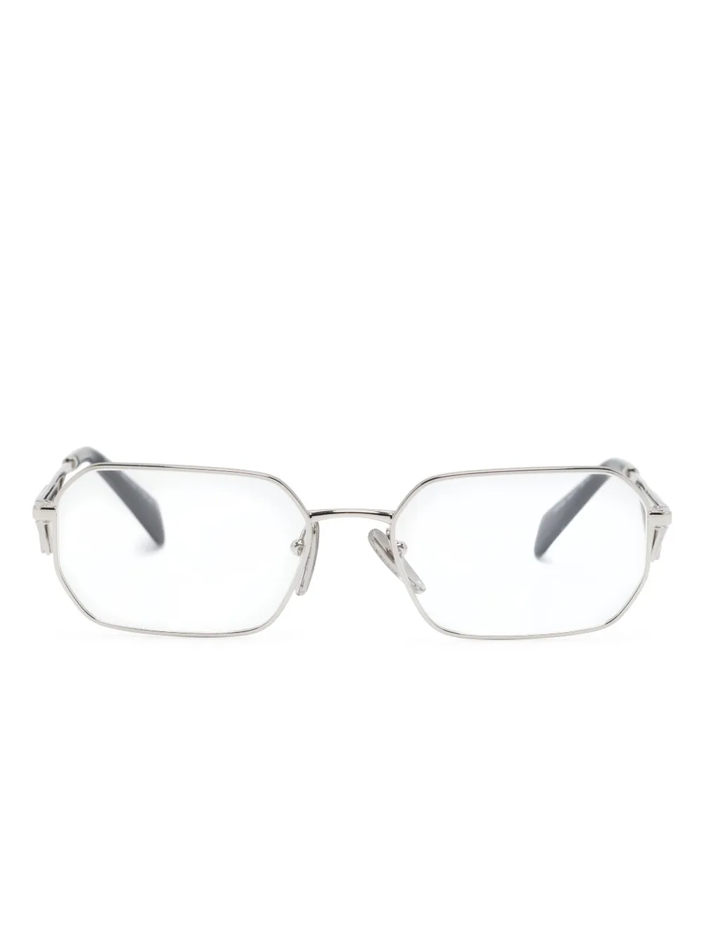 

Очки в прямоугольной оправе с логотипом Prada Eyewear, серебяный