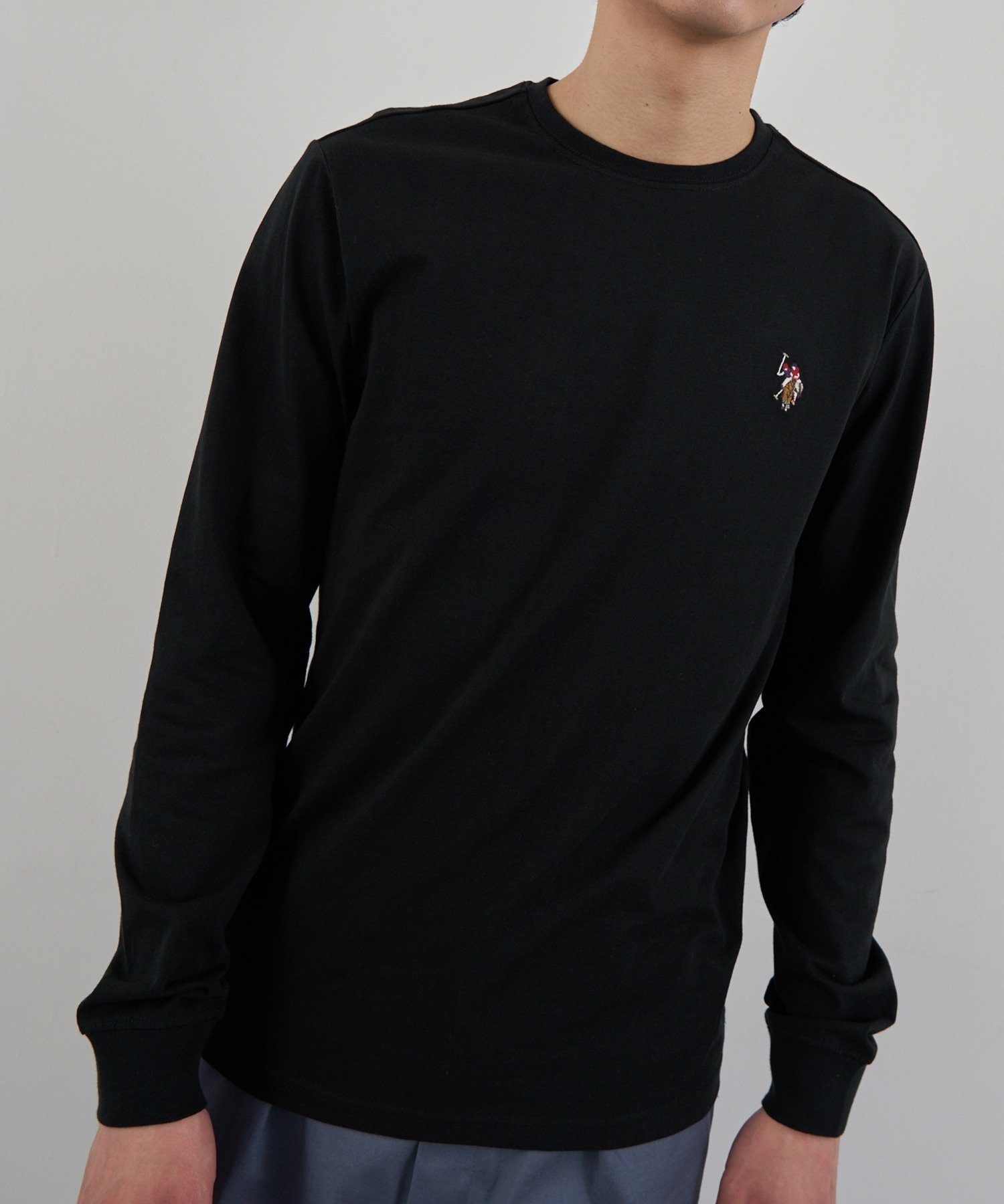 Футболка с длинным рукавом US POLO ASSN./Classic Pony с логотипом One-Point U.S. Polo Assn., BLK2 — фото 4