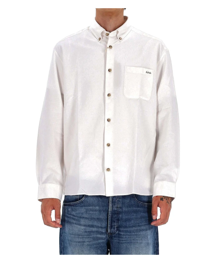 

Белая рубашка, свободный крой, повседневный стиль. A.P.C., белый