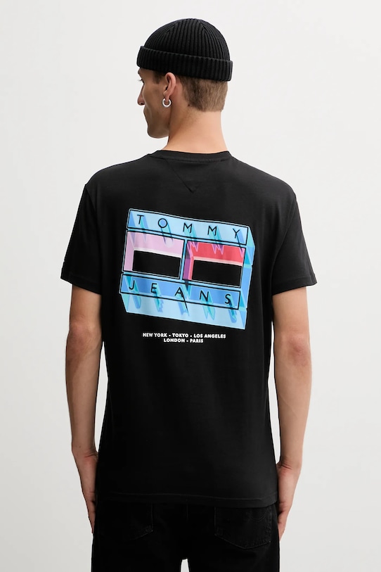 

Хлопковая футболка Tommy Jeans, черный