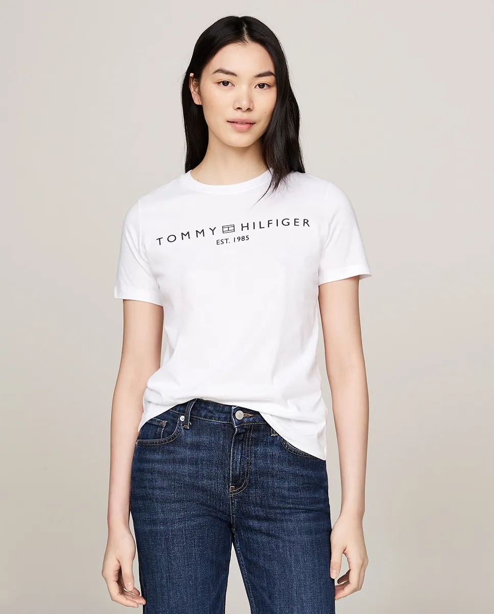 

Женская футболка с коротким рукавом и круглым вырезом Tommy Hilfiger, белый