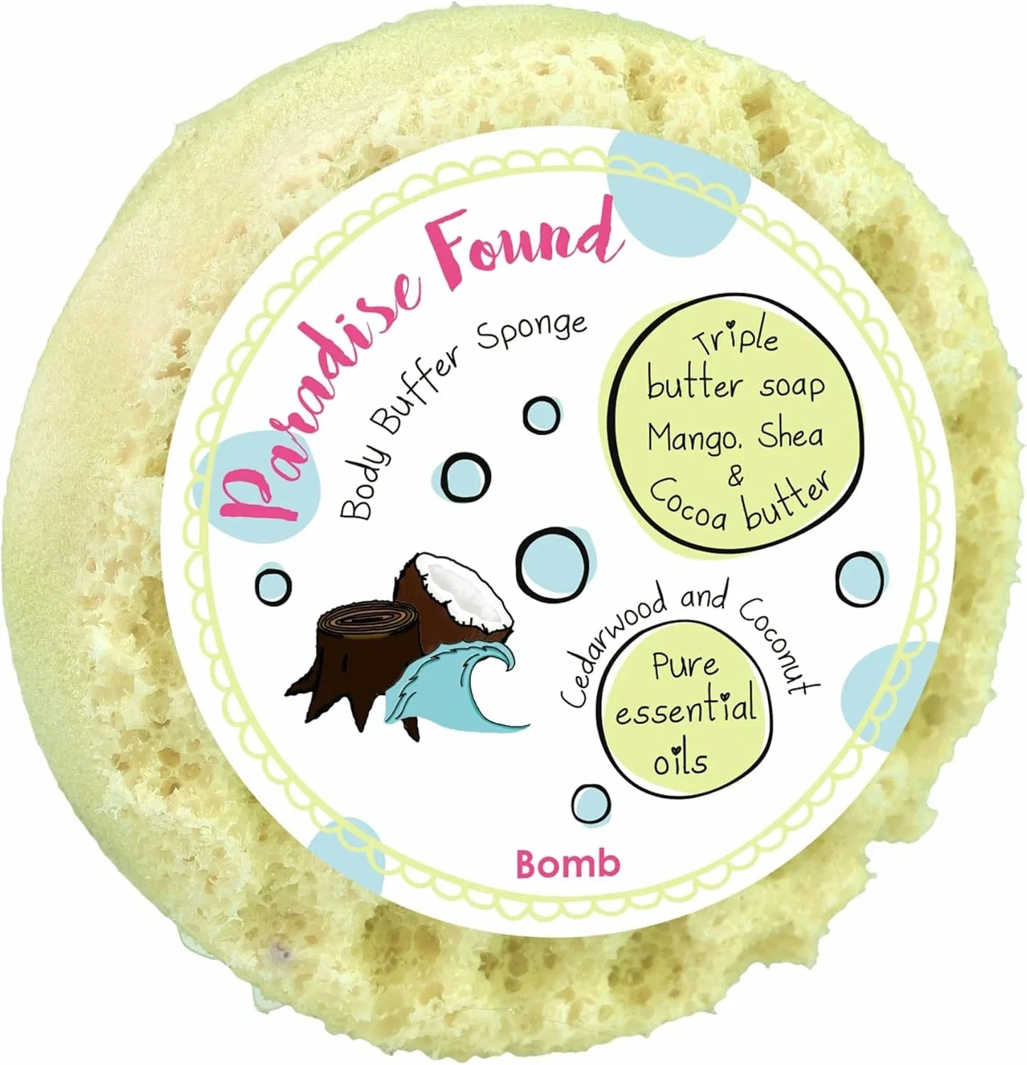 Губка-буфер для тела «Paradise Found» от Bomb Cosmetics, 200 г Bomb Cosmetics