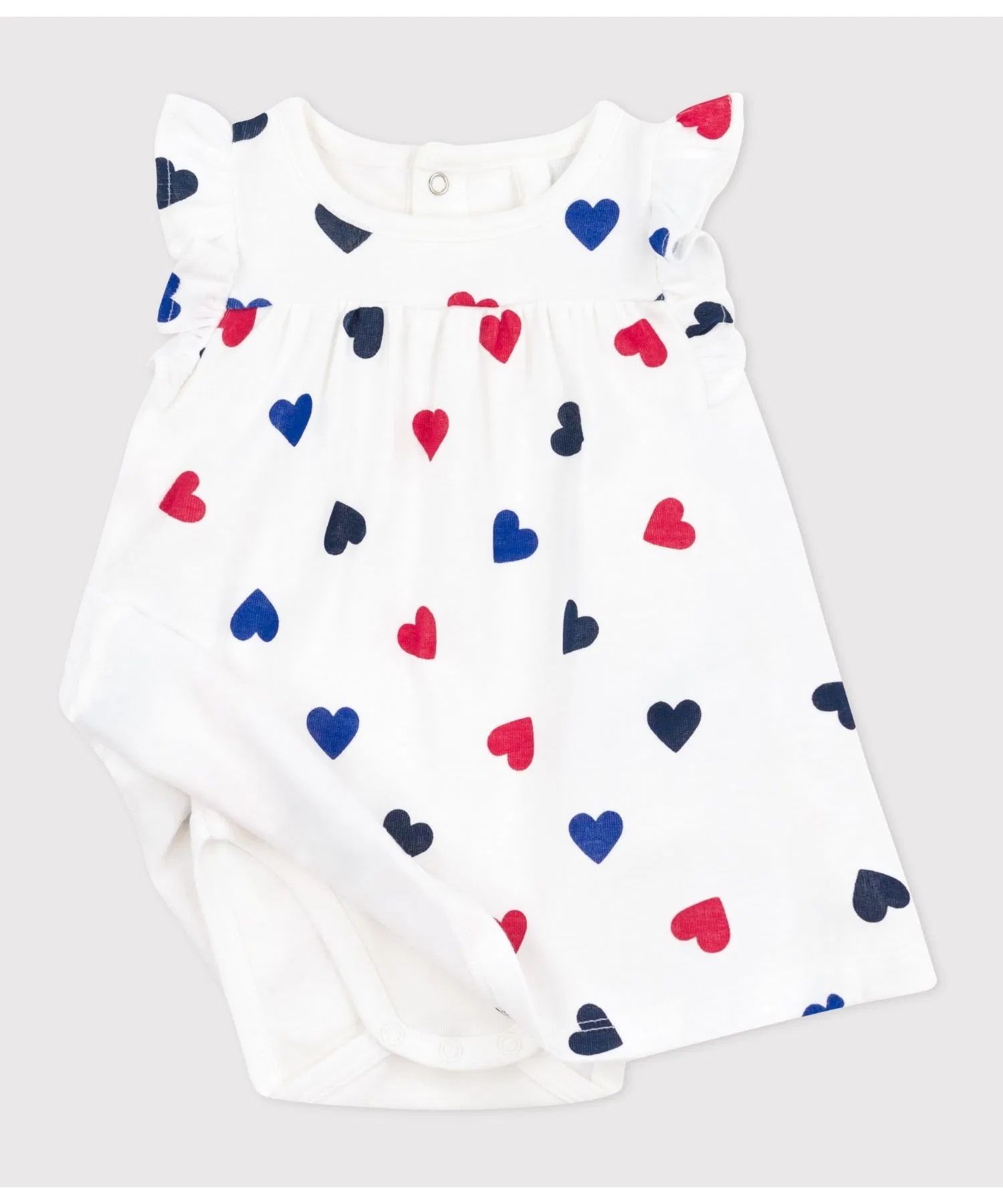 Детское платье с сердечками PETIT BATEAU белое — фото 2