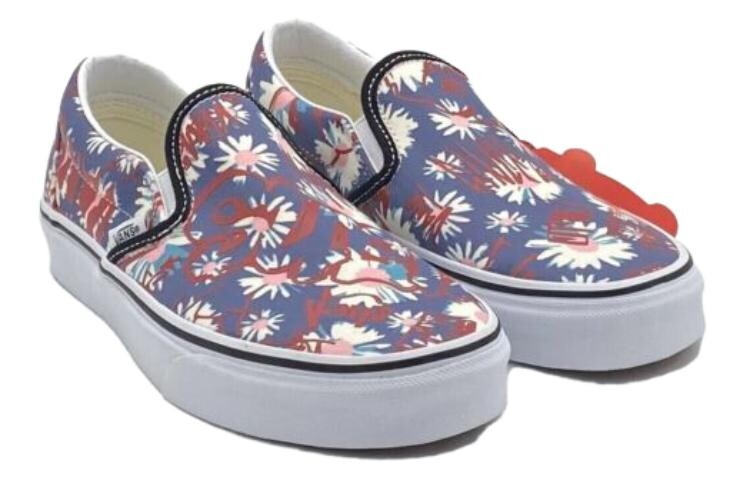 Классические кеды-лодочки «Floral» Vans, синий/красный — фото 3