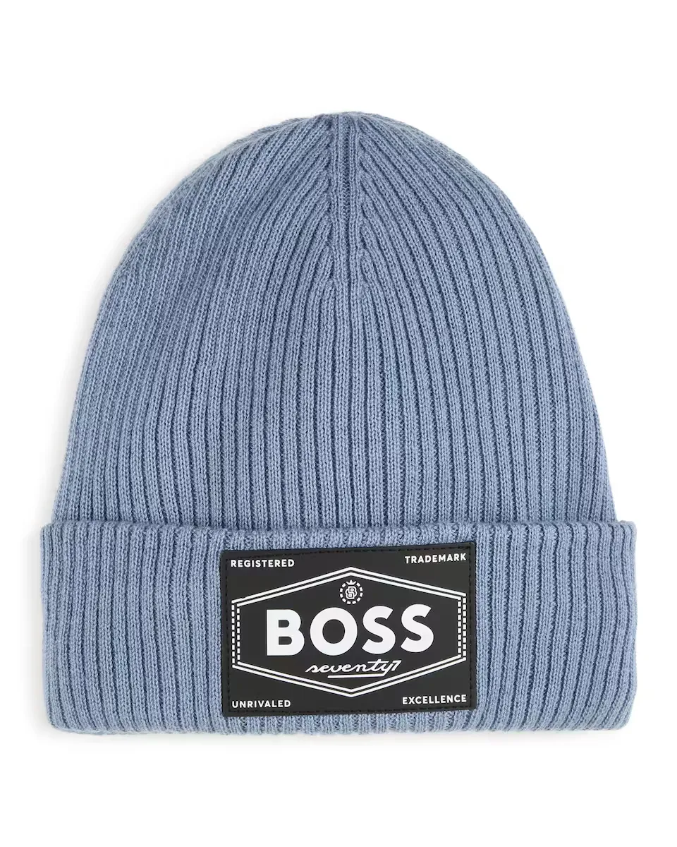 

Серая шапка для мальчика из полиэстера BOSS Kidswear