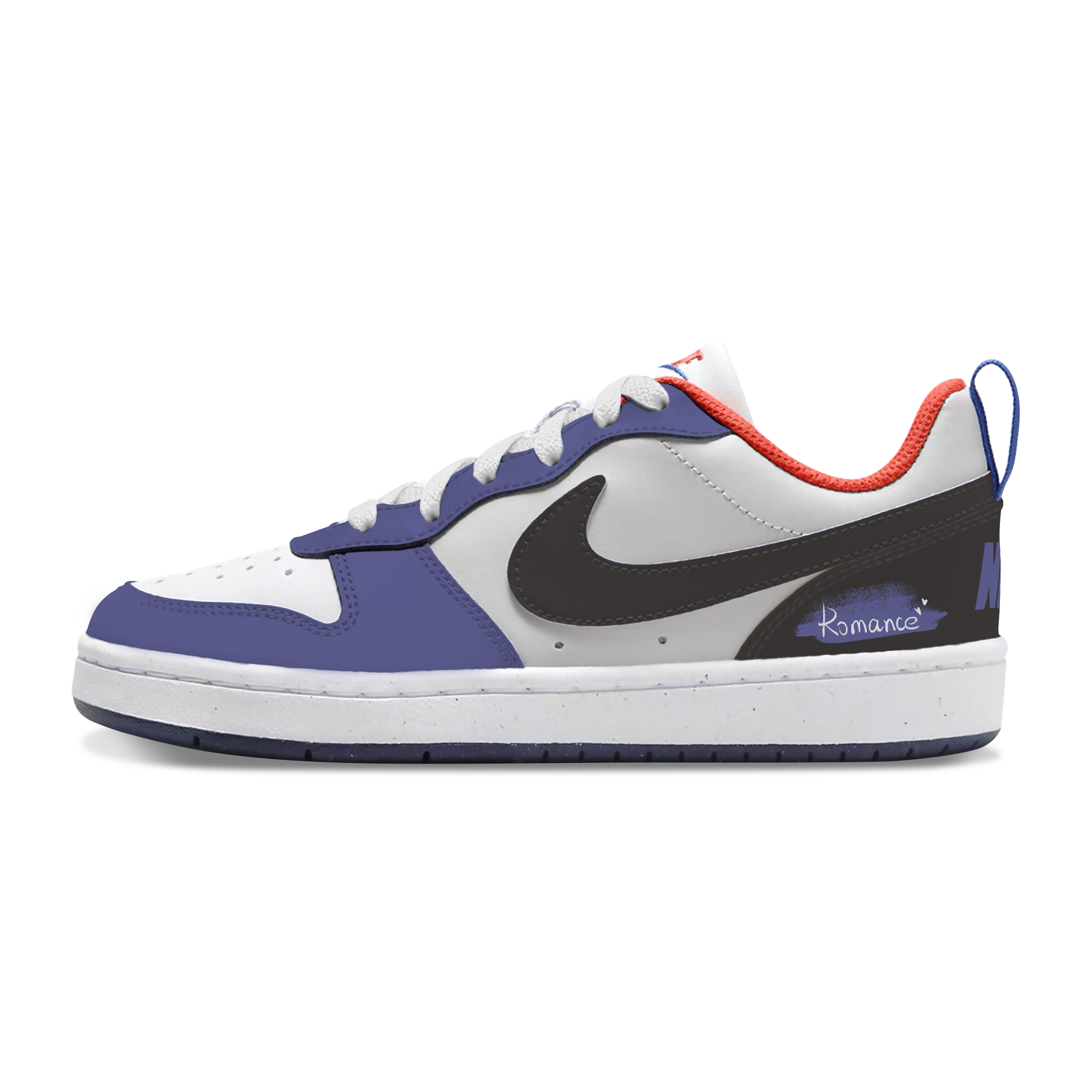 

Дышащие низкие детские кроссовки для скейтбординга Court Borough Romantic Night для подростков Nike, черный
