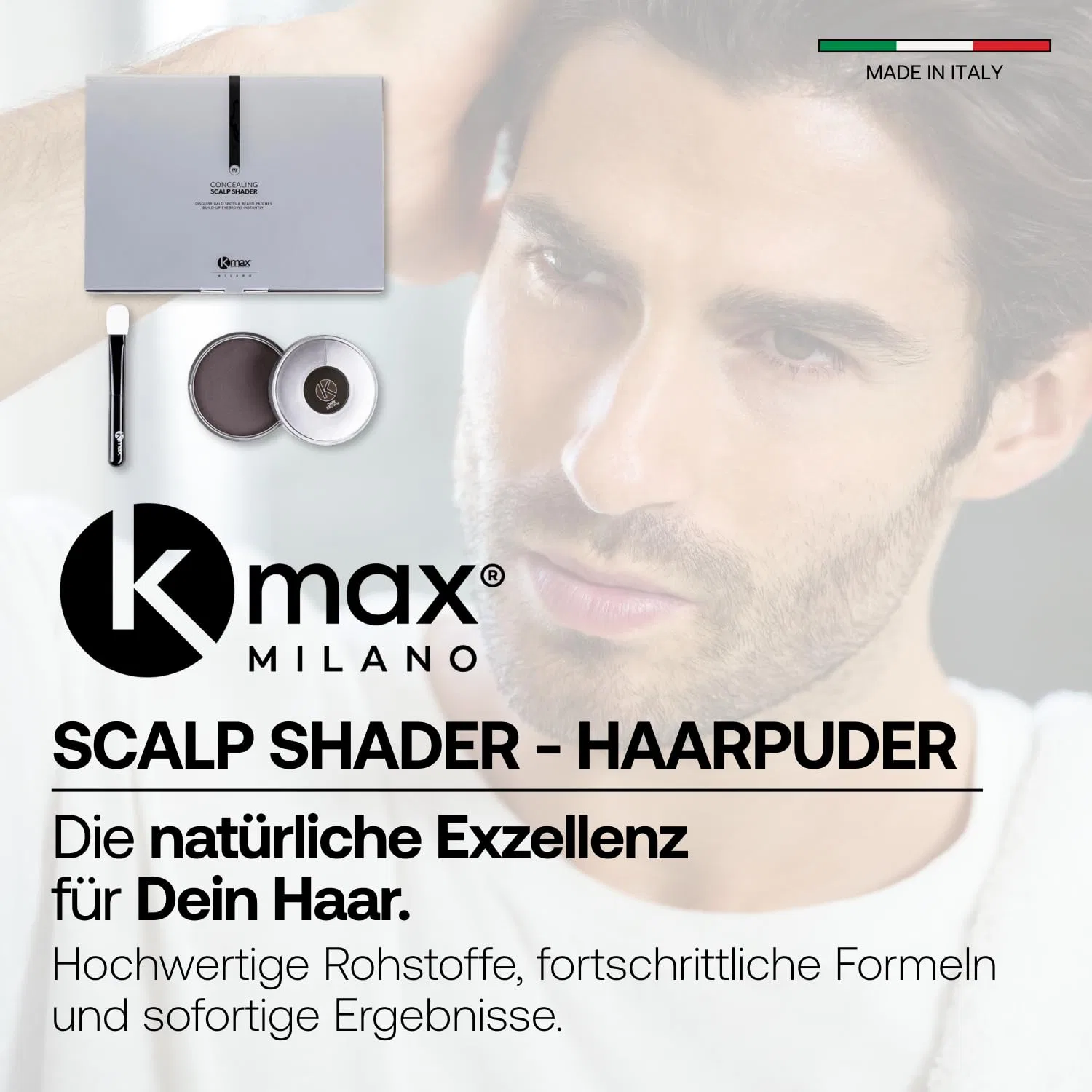 Маскирующий пудровый корректор для кожи головы «Concealing Scalp Shader» от Kmax Kmax, Dark Brown — фото 2
