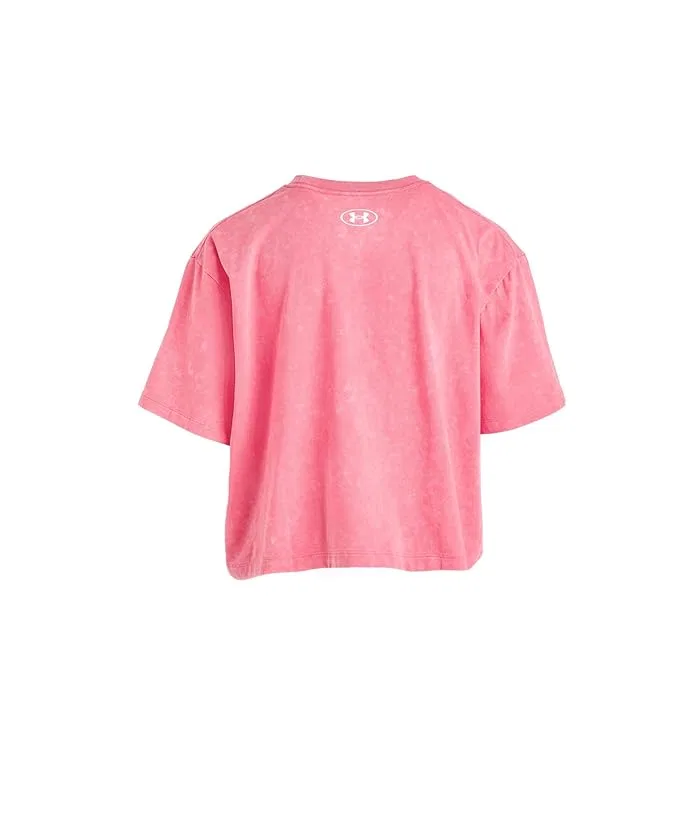 Футболка Rival Wash Short Sleeve Under Armour Kids, Bittersweet Pink/White — фото 2