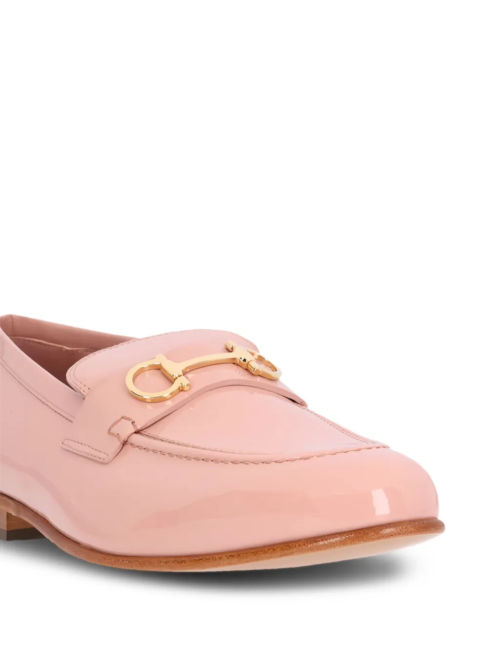 Лакированные лоферы с декором Gancini Ferragamo, розовый — фото 2