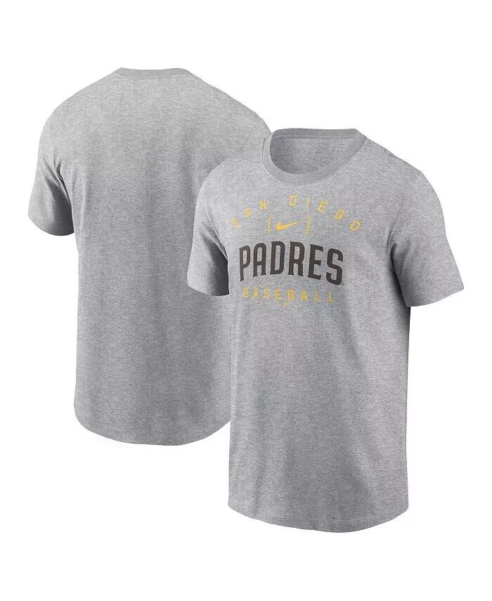 

Мужская футболка Heather Grey San Diego Padres Home Team Athletic Arch Nike, серый
