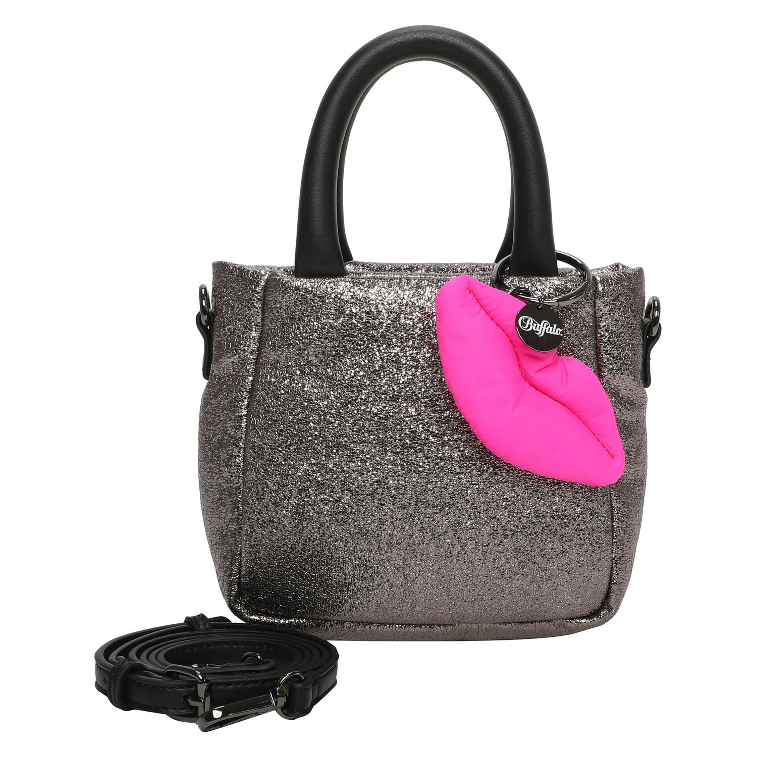 

Сумка Buffalo Boxy24 Mini Bag Handtasche 17.5 cm, цвет glitter dark grey