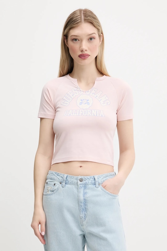 

Футболка Guess Jeans, розовый
