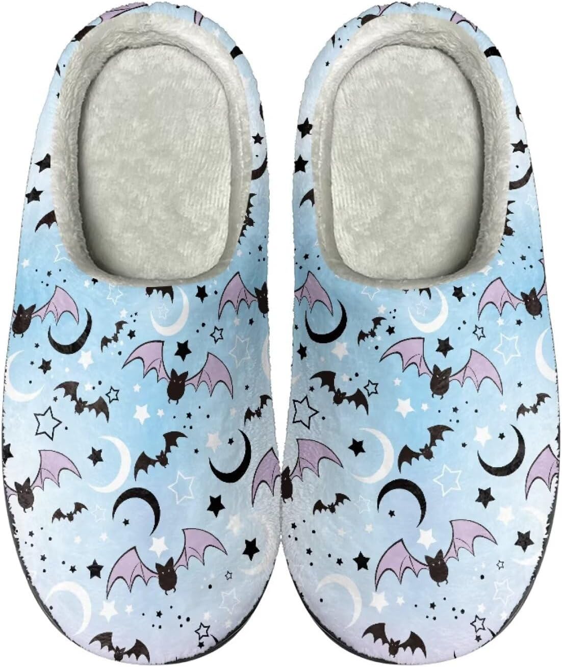 

Тапочки HUIACONG TPR для мужчин и женщин для дома и улицы, пушистые, унисекс, Bats Moon Star Aliceblue