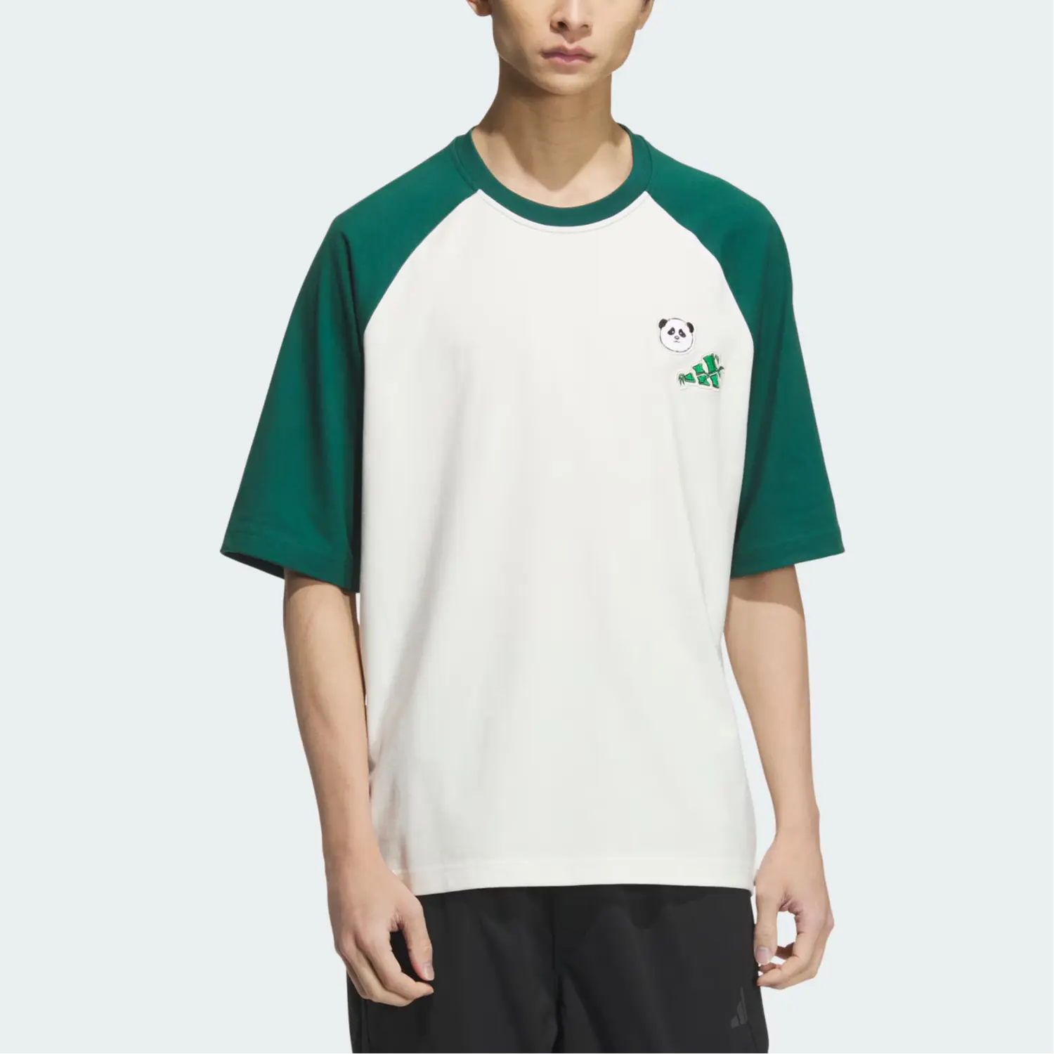 Adidas Футболка мужская Jade White/Forest Green — фото 3