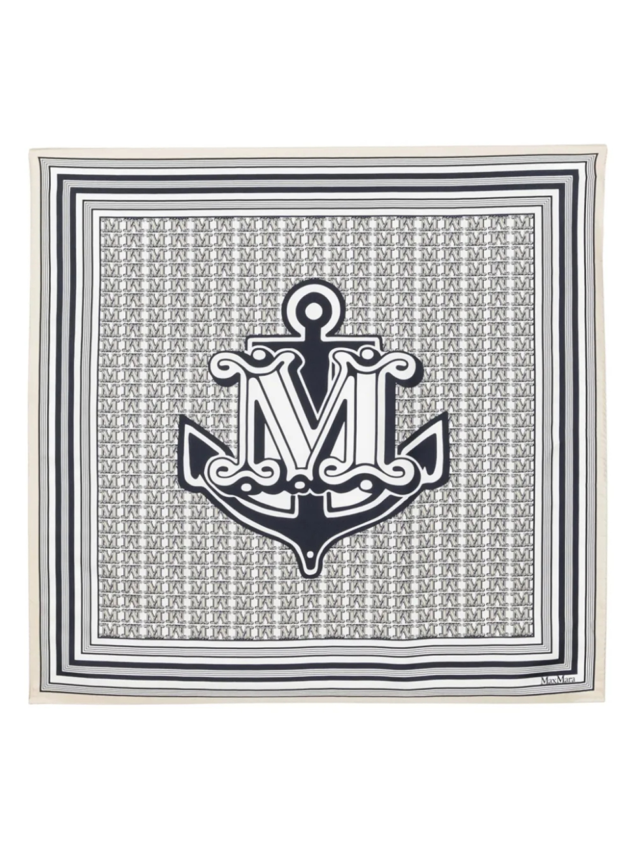 

Max Mara шарф с монограммой, белый