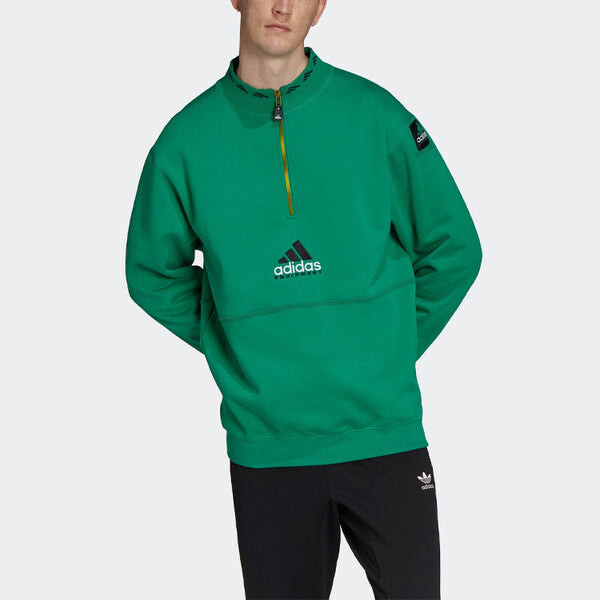 Толстовка adidas Equipment Series Half Zipper Pullover Green, зеленый — фото 2