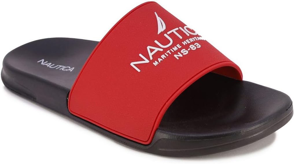 

Мужские сандалии Nautica с открытым носком- удобные домашние и душевые тапочки, черный/красный