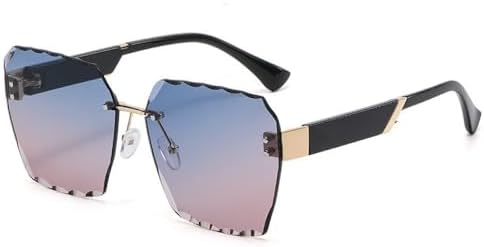 

Гламурные солнцезащитные очки 2027 года для мужчин и женщин. Стильные безободковые очки большого размера. Модные очки унисекс. Трендовые очки с защитой от УФ-излучения UV400 MTZJH, C6