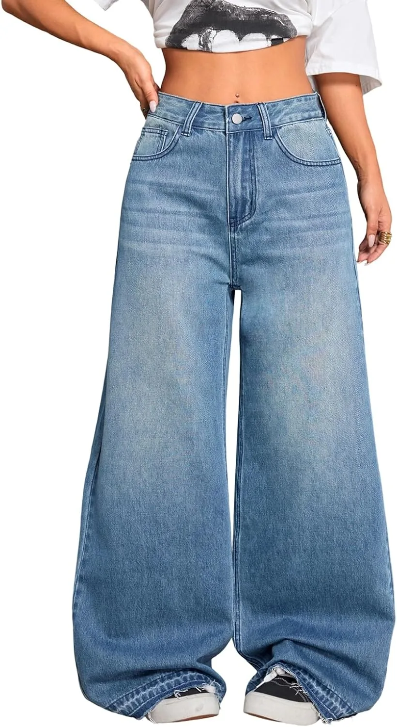 Женские джинсы Baggy Wide Leg Low Rise в стиле Hip Hop