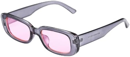 

Ретро-солнцезащитные очки 2027 года, маленькие прямоугольные, для женщин, популярные, с металлическими шарнирами, модные мужские солнцезащитные очки UV400 MTZJH, Grey Pink