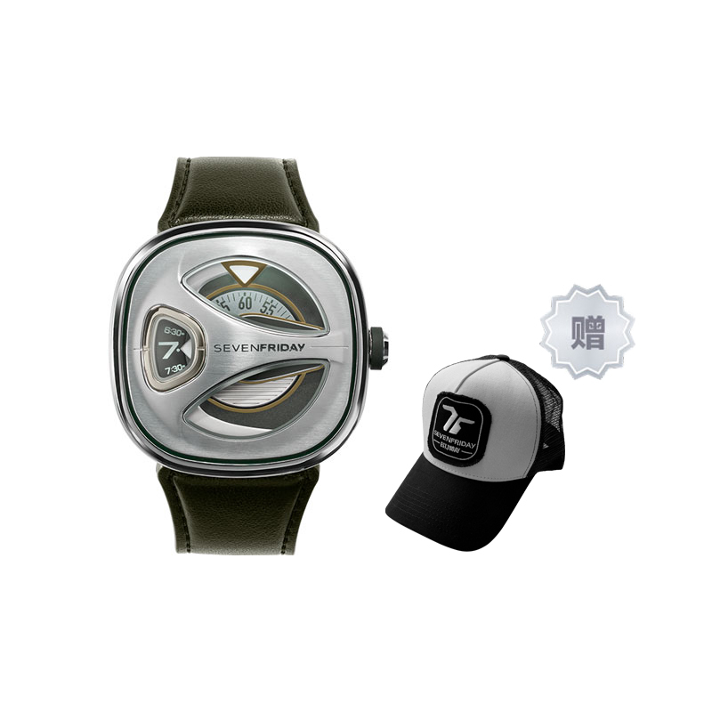 

SEVENFRIDAY Часы Automatic Mechanical Movement Unisex Watch Green Dial, SF-ME1/02+Biker Hat