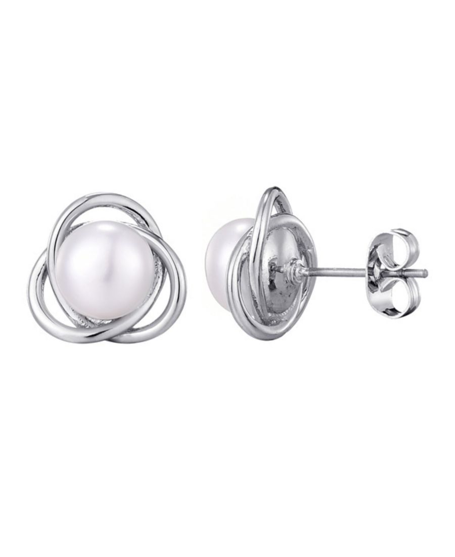 

Серебряные серьги-гвоздики с пресноводным жемчугом ADORNIA, Silver