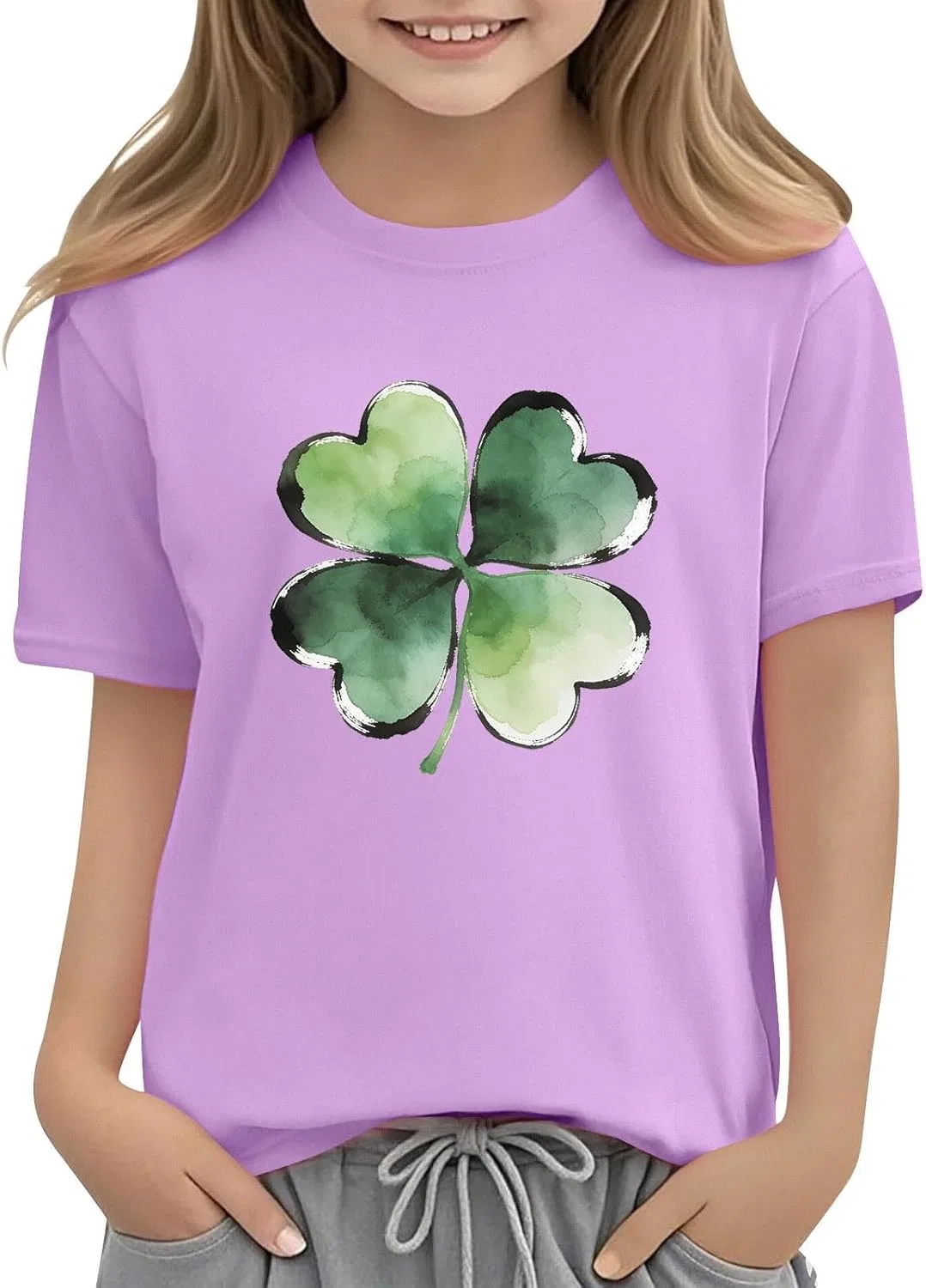Футболка с принтом Shamrock, Zzalalana, Purple
