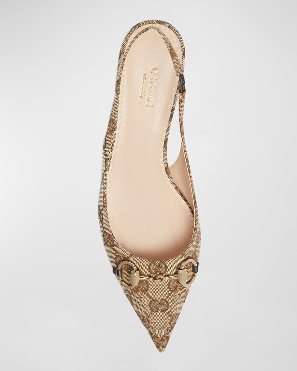 Туфли-лодочки Erin с узором GG и пяткой на пятке Gucci, цвет Beige Ebony — фото 4