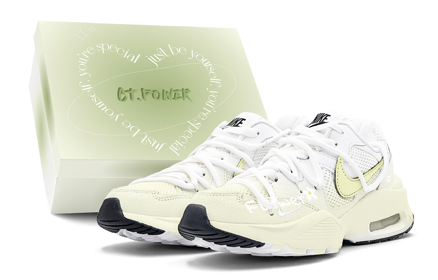 

Кроссовки Air Max Fusion женские с низким верхом, желтые/белые Nike