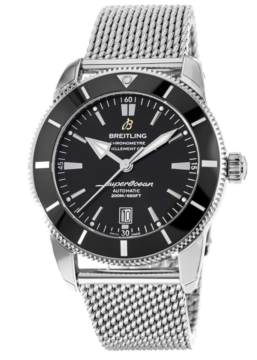 

Breitling Superocean Heritage Automatic 46 с черным циферблатом и керамическим безелем из стали мужские часы AB2020121B1A1