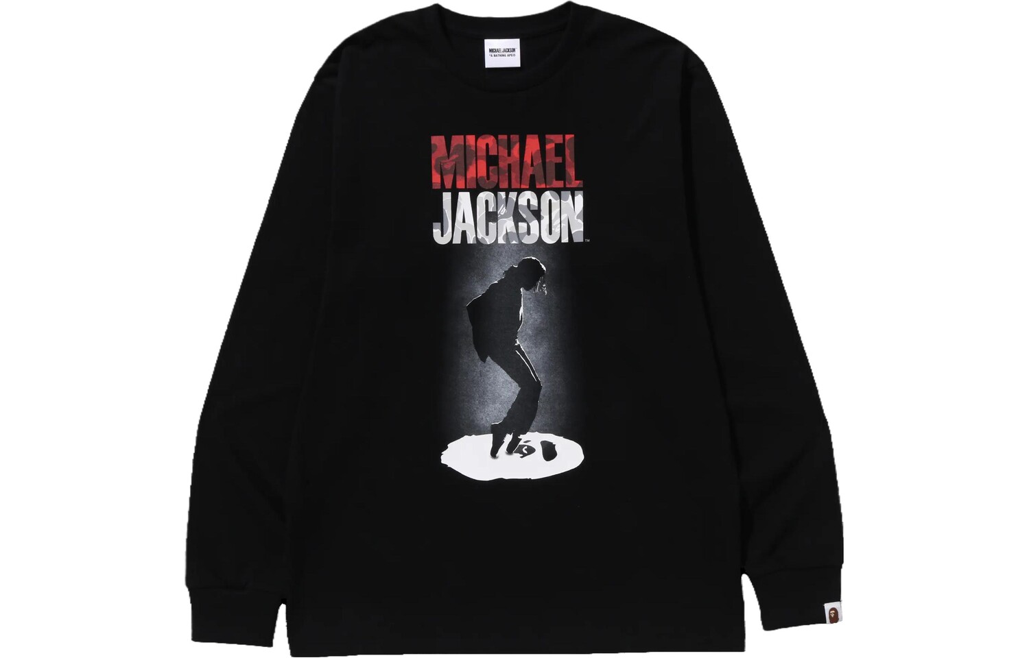 

Футболка BAPE X Michael Jackson с длинным рукавом A Bathing Ape, белый