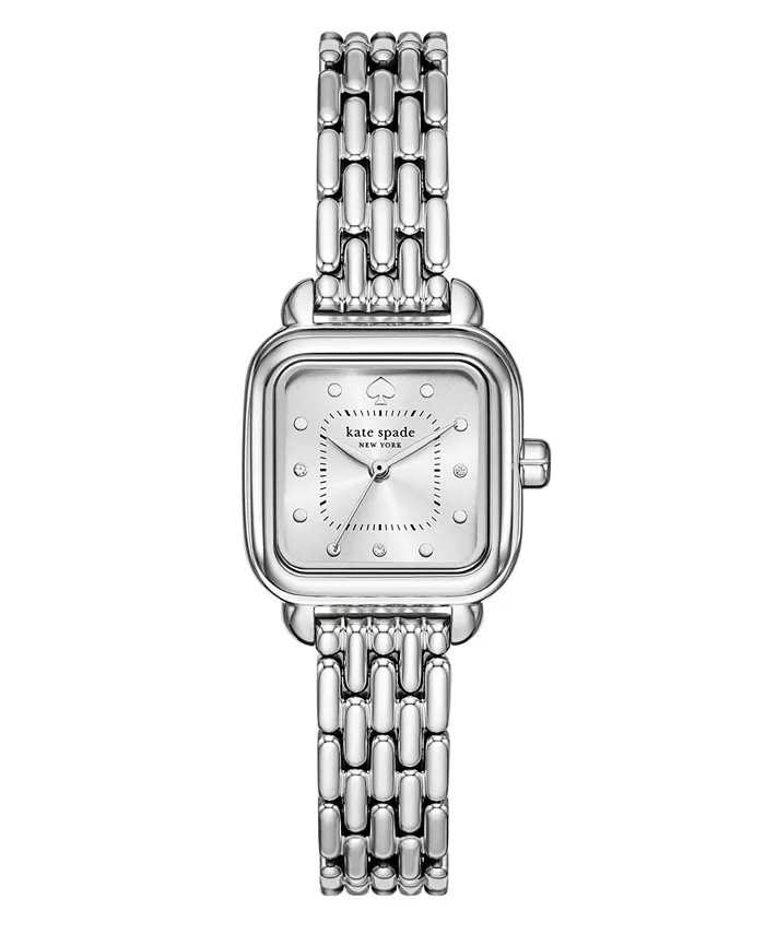 

Женские часы Gracie Square с тремя стрелками, серебристый корпус из нержавеющей стали, 25 мм kate spade new york