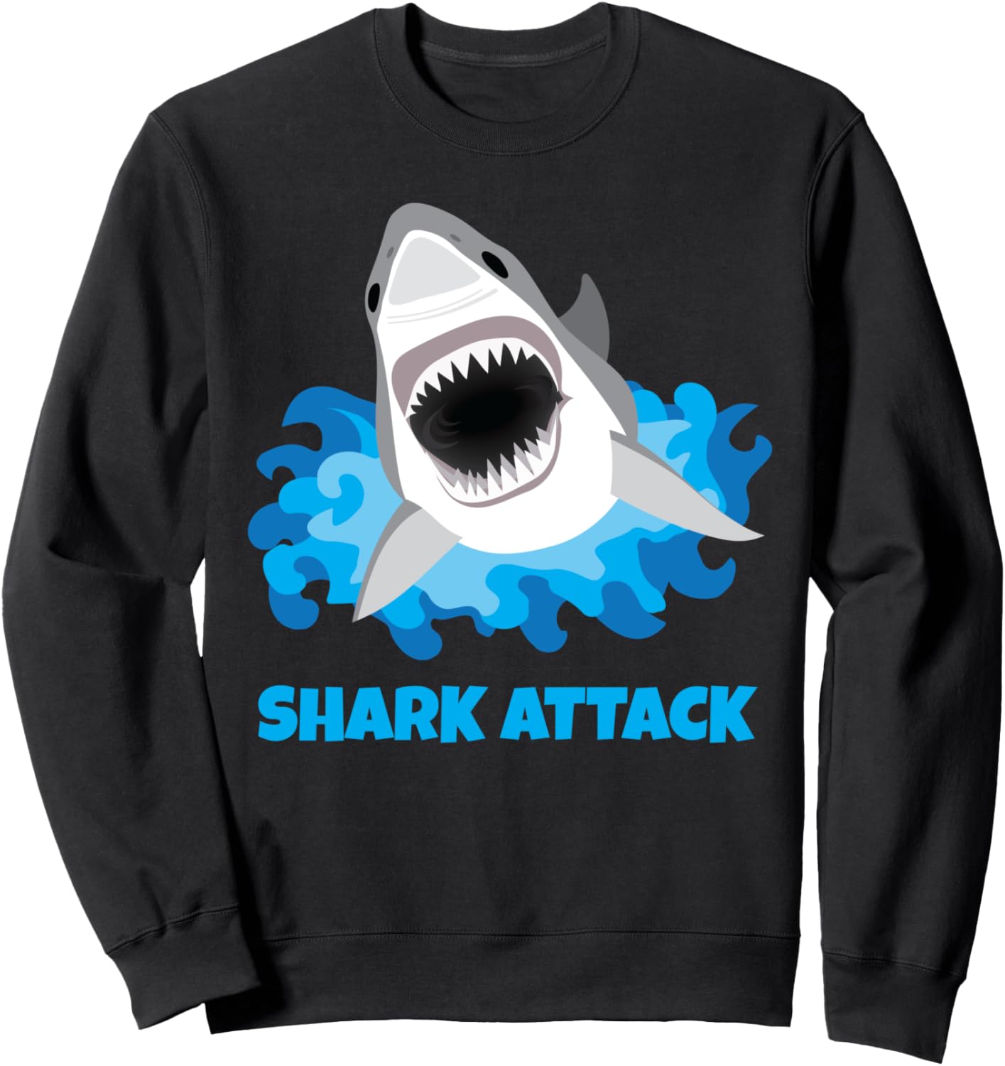 

Забавная толстовка с изображением нападения белой акулы, черная Shark Attack, Черный, Забавная толстовка с изображением нападения белой акулы, черная Shark Attack