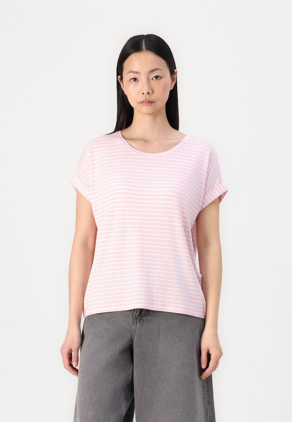 

Футболка с принтом MOSTER STRIPE O NECK ONLY, розовый