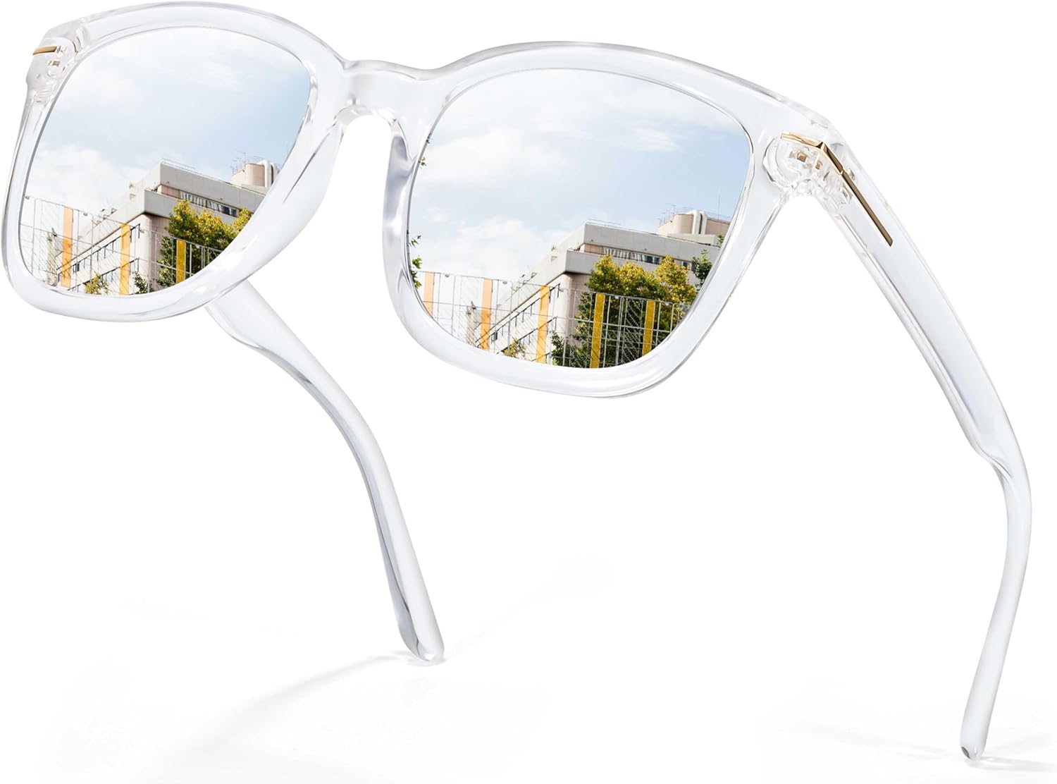 

Солнцезащитные очки SIPHEW Retro Square для женщин | Легкие модные солнцезащитные очки со 100% защитой от УФ-излучения UV400 | Поляризованные зеркальные линзы, A01-clear Frame Sliver Mirrored Lens