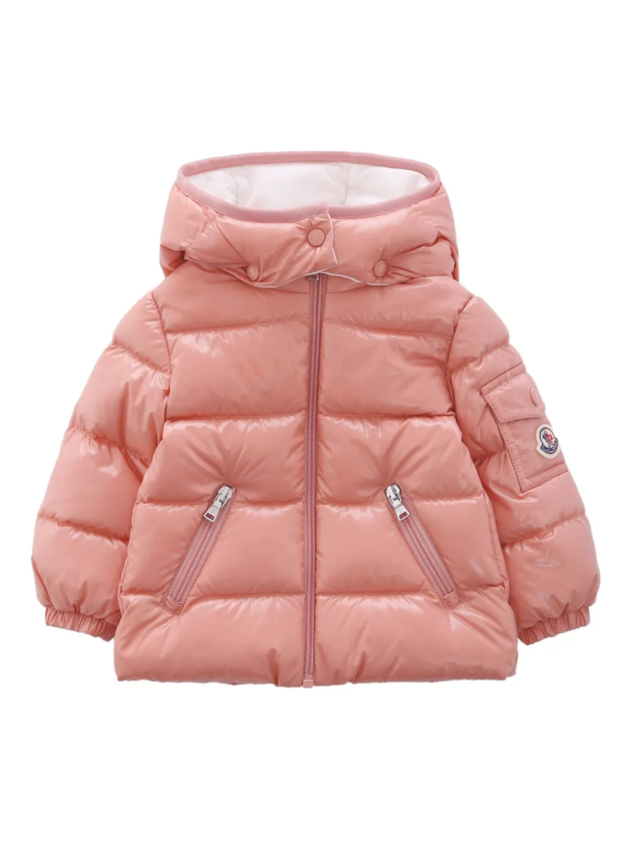 

Стеганая куртка с капюшоном Moncler Enfant, розовый